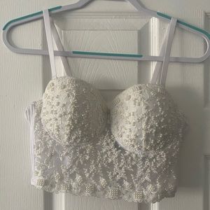 Pretty in pearls Hand beaded bustier